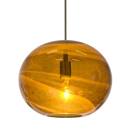 Besa Lighting Geno Cord Pendant, Vapor Amber, Bronze Finish, 1x60W Incandescent 1JT-GENOAM-BR